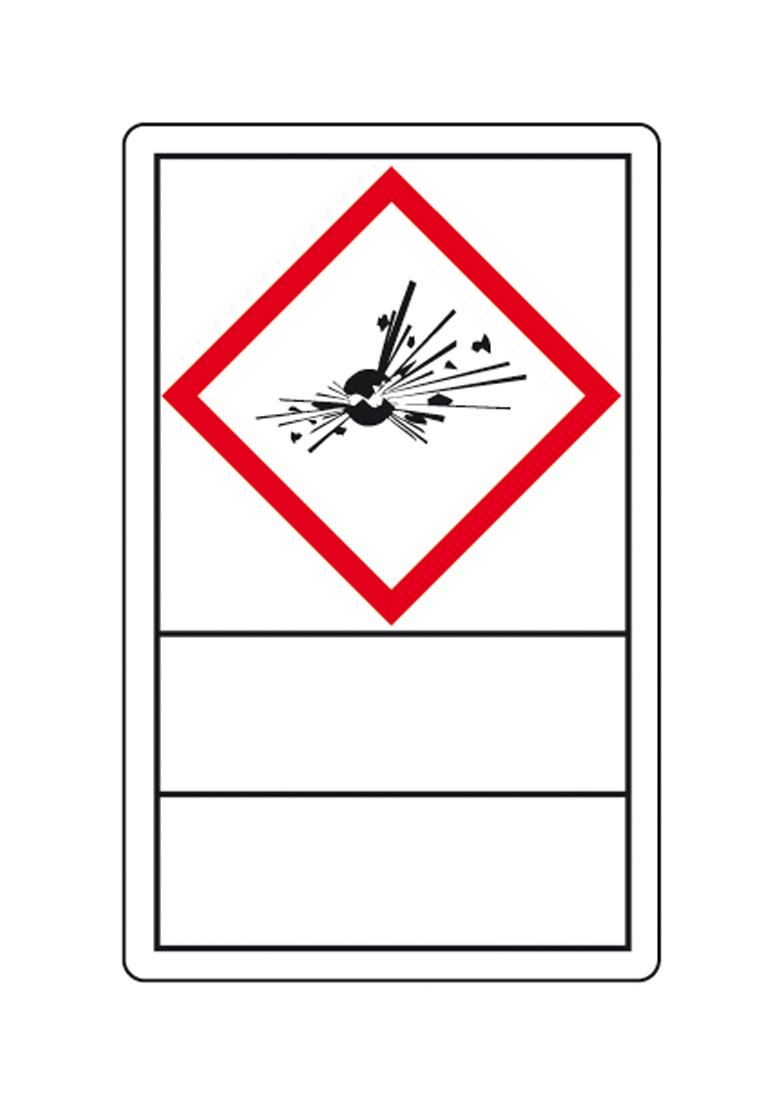 GHS-Gefahrensymbole auf Rolle - Gefahrstoffetiketten und Beschriftungsfeld