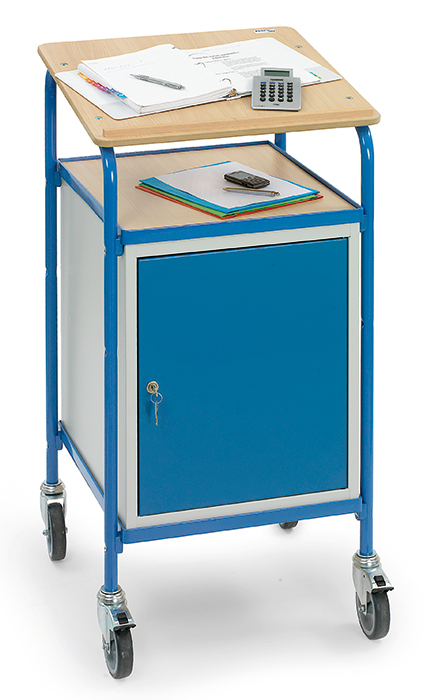 5836_live-5ce5ac Rollpult mit Stahlschrank - geneigte Schreibfläche - Tragkraft 100 kg