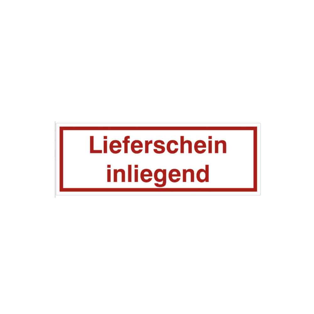 Verpackungsetikett - Text: Lieferschein inliegend Verpackungsetikett - Text: Lieferschein inliegend