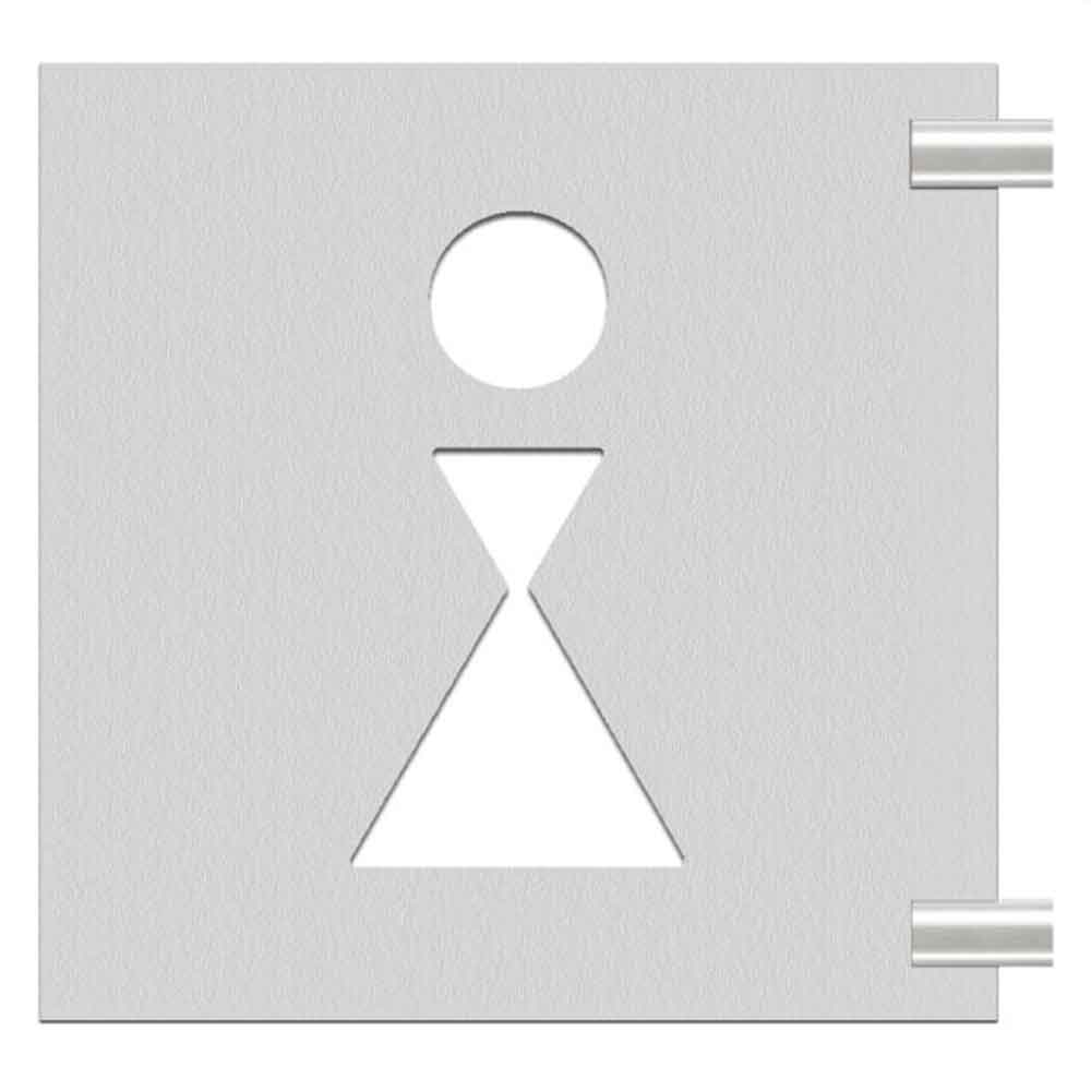 PHOS Fahnenschild aus Edelstahl - zur Toilettenbeschilderung - mit Abstandshaltern
