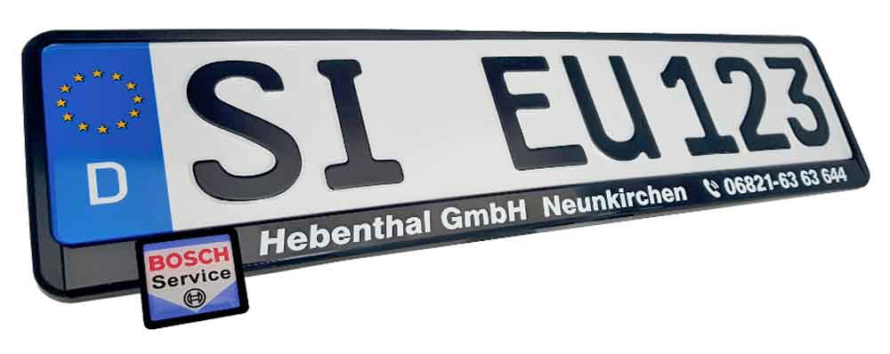 ERUSTAR Badge"- ERUSTAR Werbeleiste Classic mit Doming-Badge