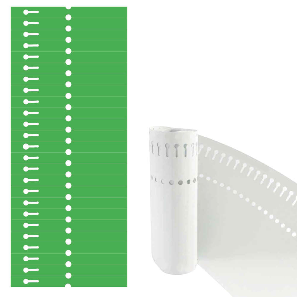 PVC-Schlaufen-Etiketten auf Rolle - Format 140 x 13 mm - 8 Farben