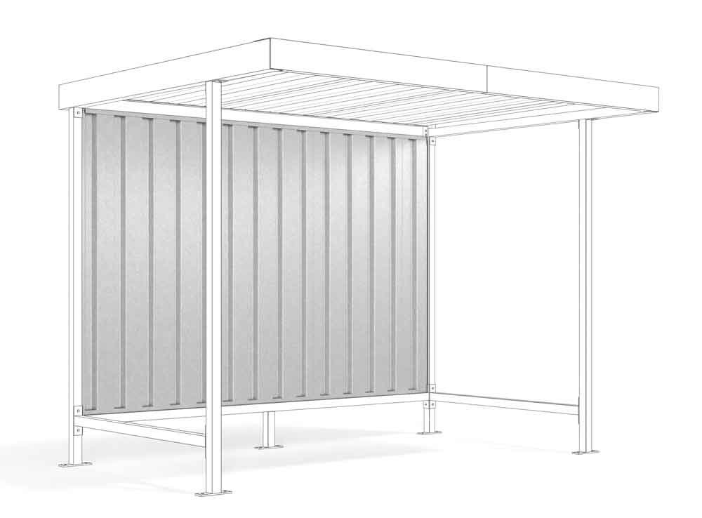 Materialüberdachung - Rückwand Leipzig - L12 verzinkt Materialüberdachung - Rückwand Leipzig - L12 verzinkt