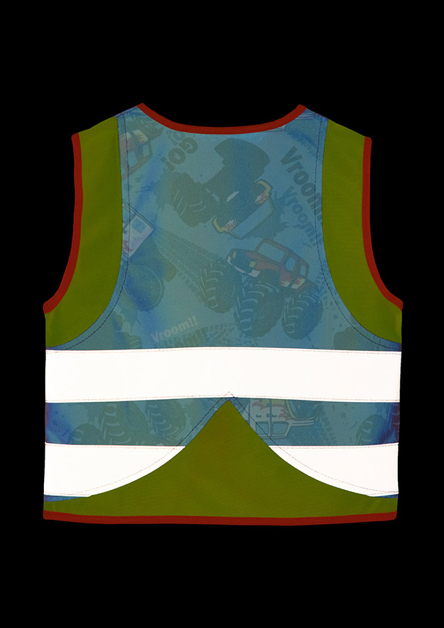 Korntex® Kinder Warnweste Action „Working Heroes“ - CO2 Neutral - Blau/Traktor - XS