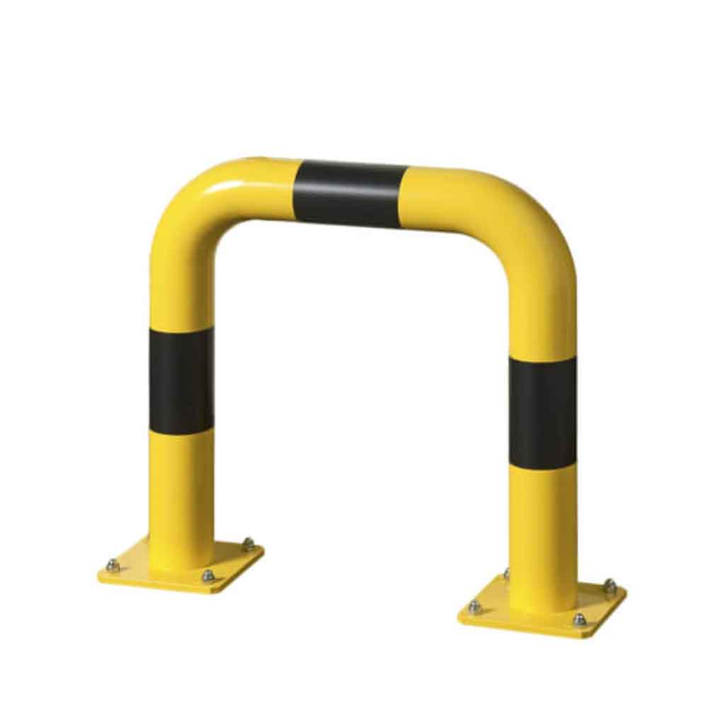 Rammschutz-Bügel in Eckform und Längsform - mit Bodenplatte zum Aufdübeln Rammschutz-Bügel in Eckform und Längsform - mit Bodenplatte zum Aufdübeln