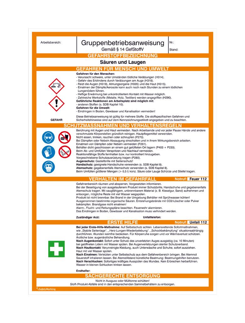 35-17-648-0-10-058-gefahrstoff-gruppenbetriebsanweisung-sauren-und-laugen-43b2020-y-01-bea313 Gefahrstoff - Gruppenbetriebsanweisung - Säuren und Laugen