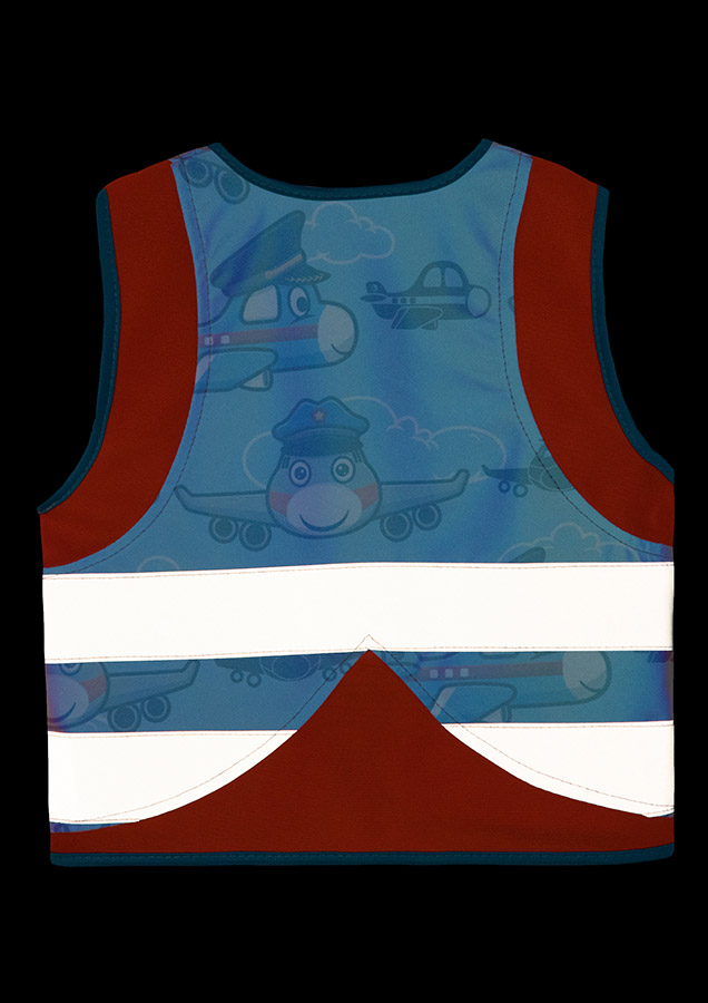 Korntex® Kinder Warnweste Action „Working Heroes“ - CO2 Neutral - Blau/Traktor - XS