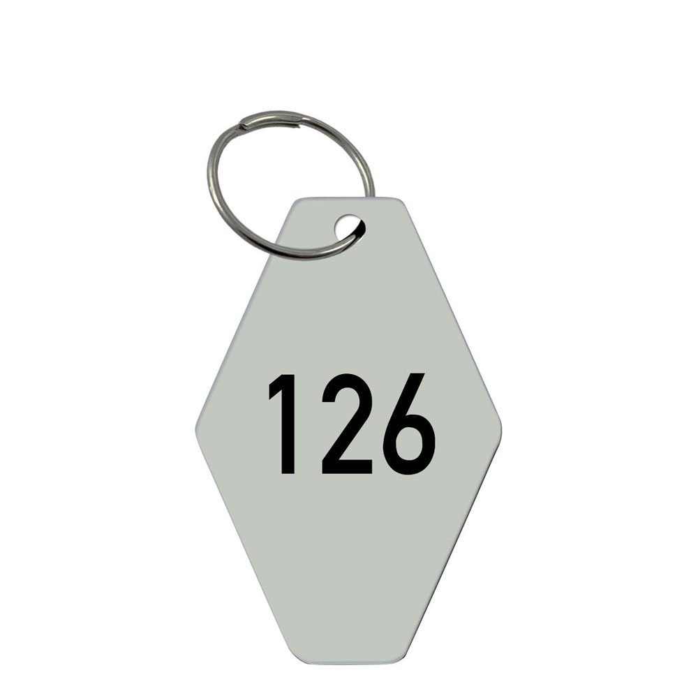 Schlüsselanhänger - Rautenform - Kunststoff - 1-3 stellig nummeriert - mit Schlüsselring