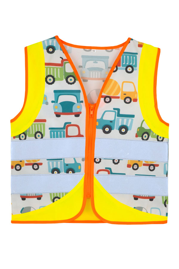 Korntex® Kinder Warnweste Action „Working Heroes“ - CO2 Neutral - Blau/Traktor - XS
