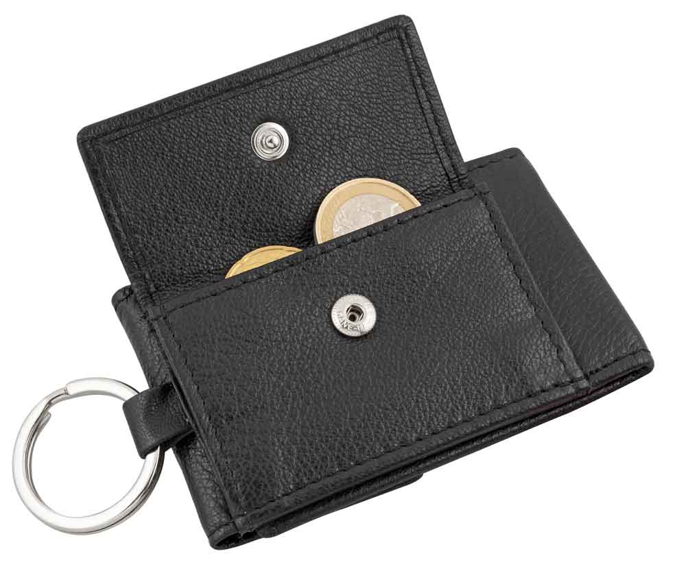 Mini-Geldbörse "ZETA" - echt Leder - Schlüsselanhänger