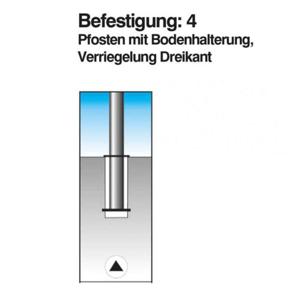 Aluminium-Absperrpfosten mit Reflexstreifen und Kettenkopf Aluminium-Absperrpfosten mit Reflexstreifen und Kettenkopf