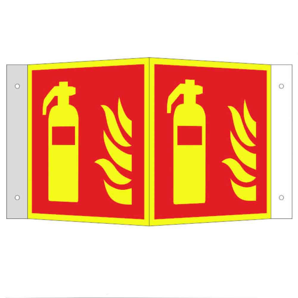 Brandschutzschild PLUS - Feuerlöscher - Winkel - langnachleuchtend + tagesfluoreszierend