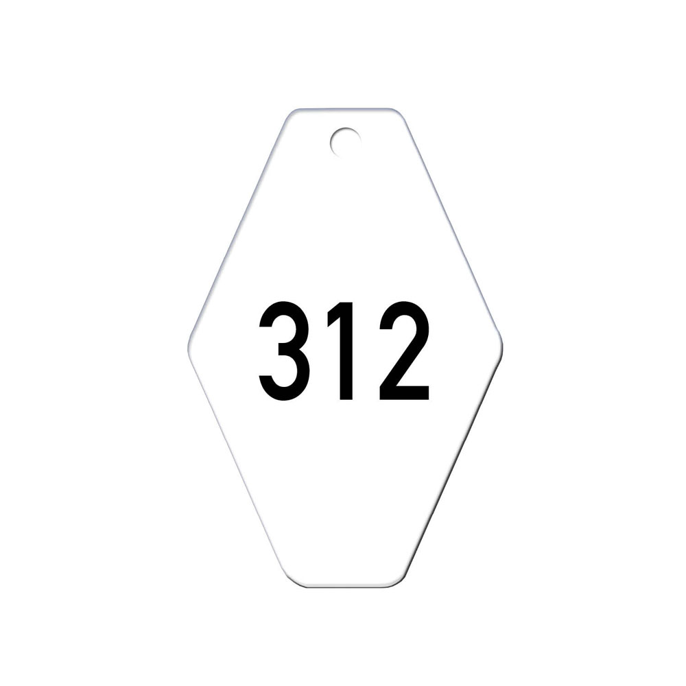 Schlüsselanhänger - Rautenform - Kunststoff - 1-3 stellig nummeriert - mit Bohrung