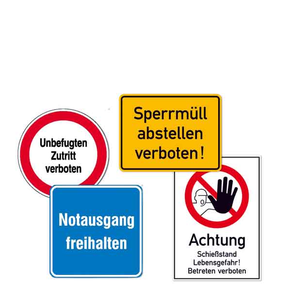 Hinweisschilder Betriebssicherheit Hinweisschilder Betriebssicherheit