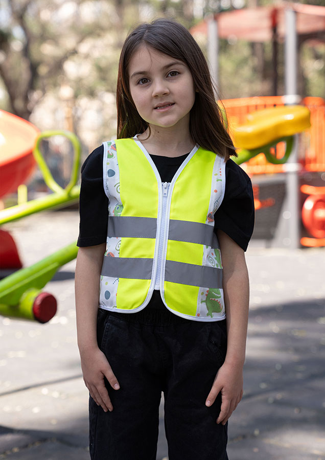 Korntex® Kinder Warnweste Action „Working Heroes“ - CO2 Neutral - Blau/Traktor - XS