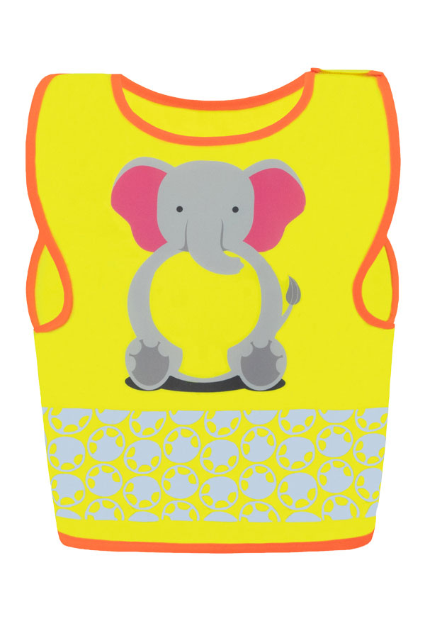 Korntex® Kinder Warnweste „Funtastic Wildlife“ - CO2 Neutral - Signal-Gelb/Einhorn - XXS