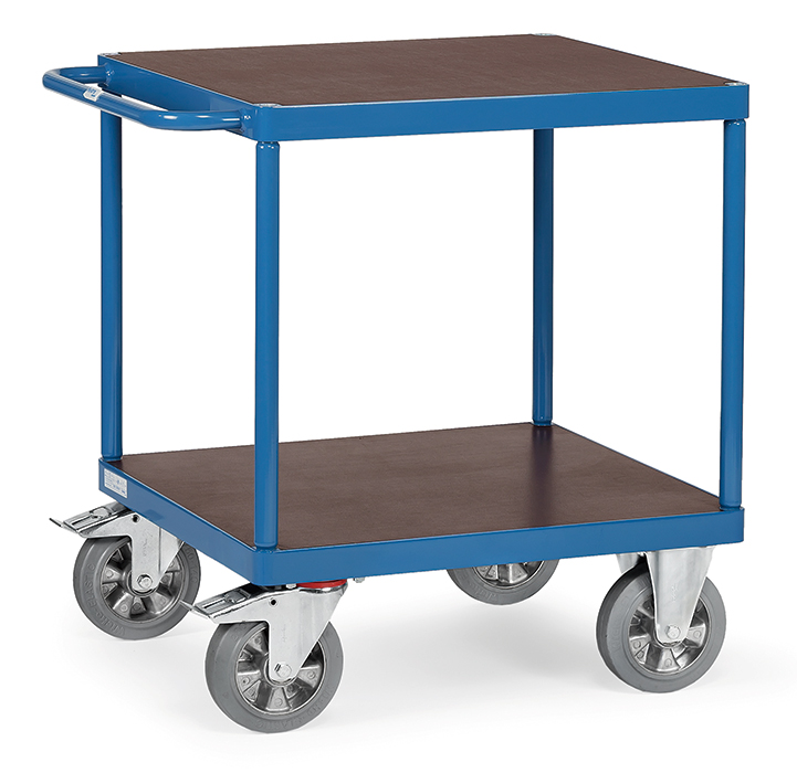 12497-4303b3 Tischwagen für schwere Lasten - Ladefläche L 700 x 700 mm - 2 Etagen - Tragkraft 1200 kg