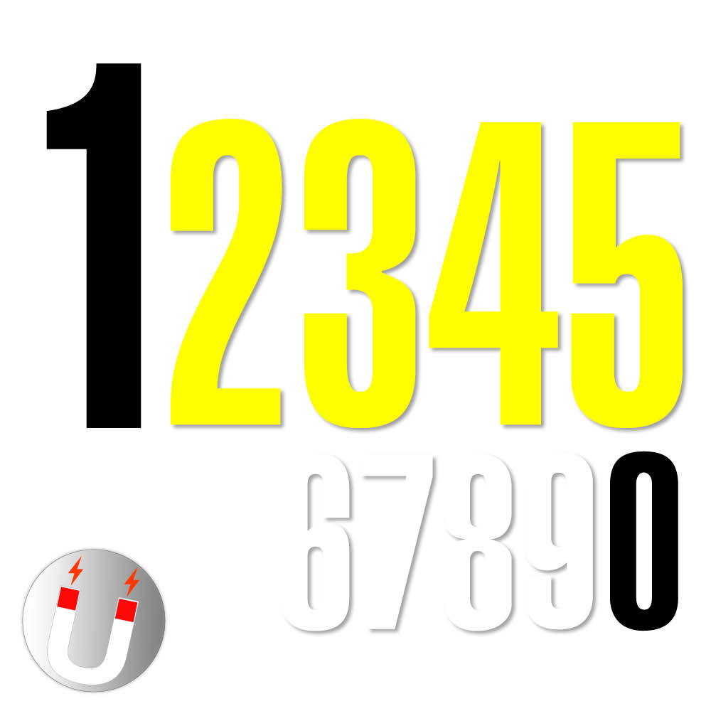 Zahlen 0-9 - magnetisch - Block Schmal - Höhe 20-100 mm - 3 Farben Zahlen 0-9 - magnetisch - Block Schmal - Höhe 20-100 mm - 3 Farben