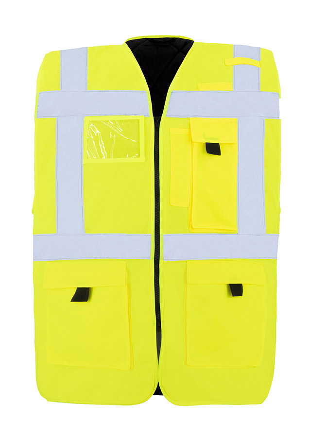 Korntex® Gefütterte Warnweste Comfort-Fit „Wismar“ - Schwarz - XL