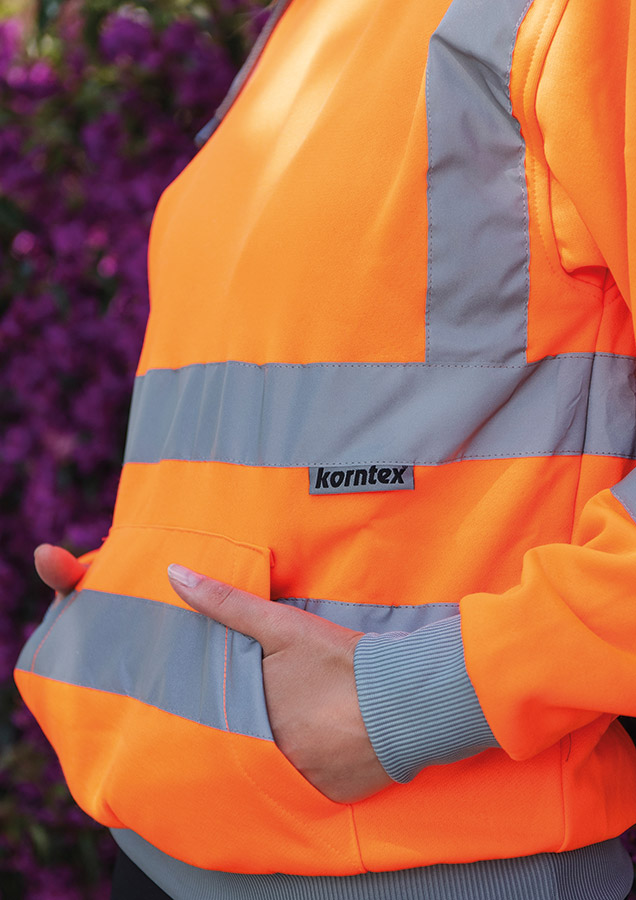 Korntex® Hi-Vis Hoodie „Cork“ - Signal-Orange - 3XL