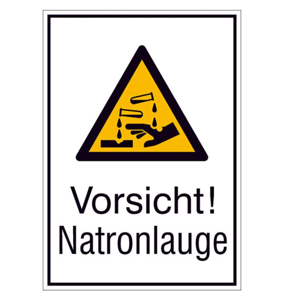 Warn-Kombischild - Vorsicht! Natronlauge Warn-Kombischild - Vorsicht! Natronlauge