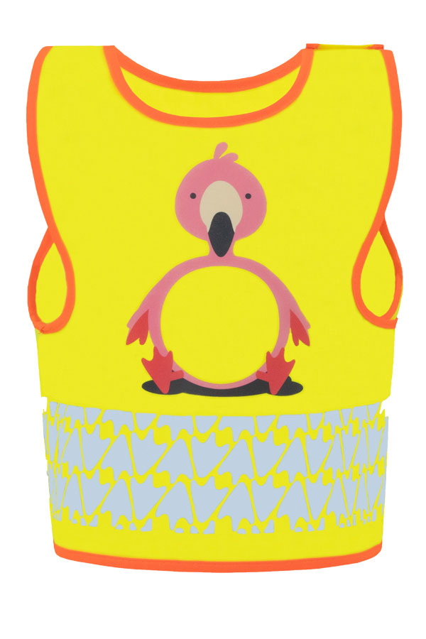 Korntex® Kinder Warnweste „Funtastic Wildlife“ - CO2 Neutral - Signal-Gelb/Einhorn - XXS
