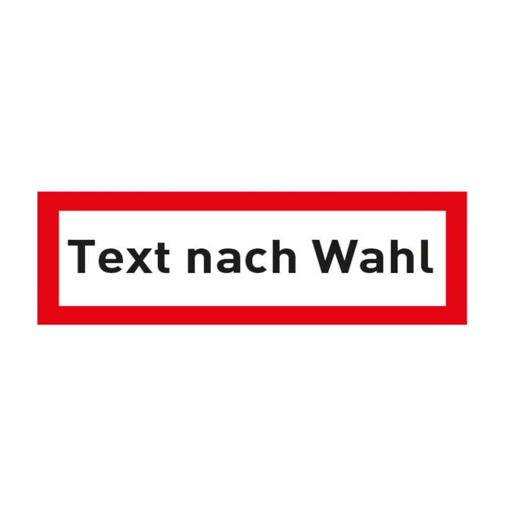 Hinweisschild für die Feuerwehr - mit max. 20 Zeichen Text nach Wahl