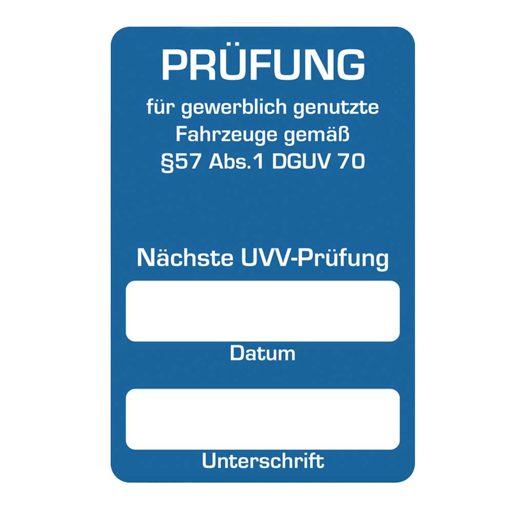 Kundendienst-Aufkleber - Nächste UVV-Prüfung