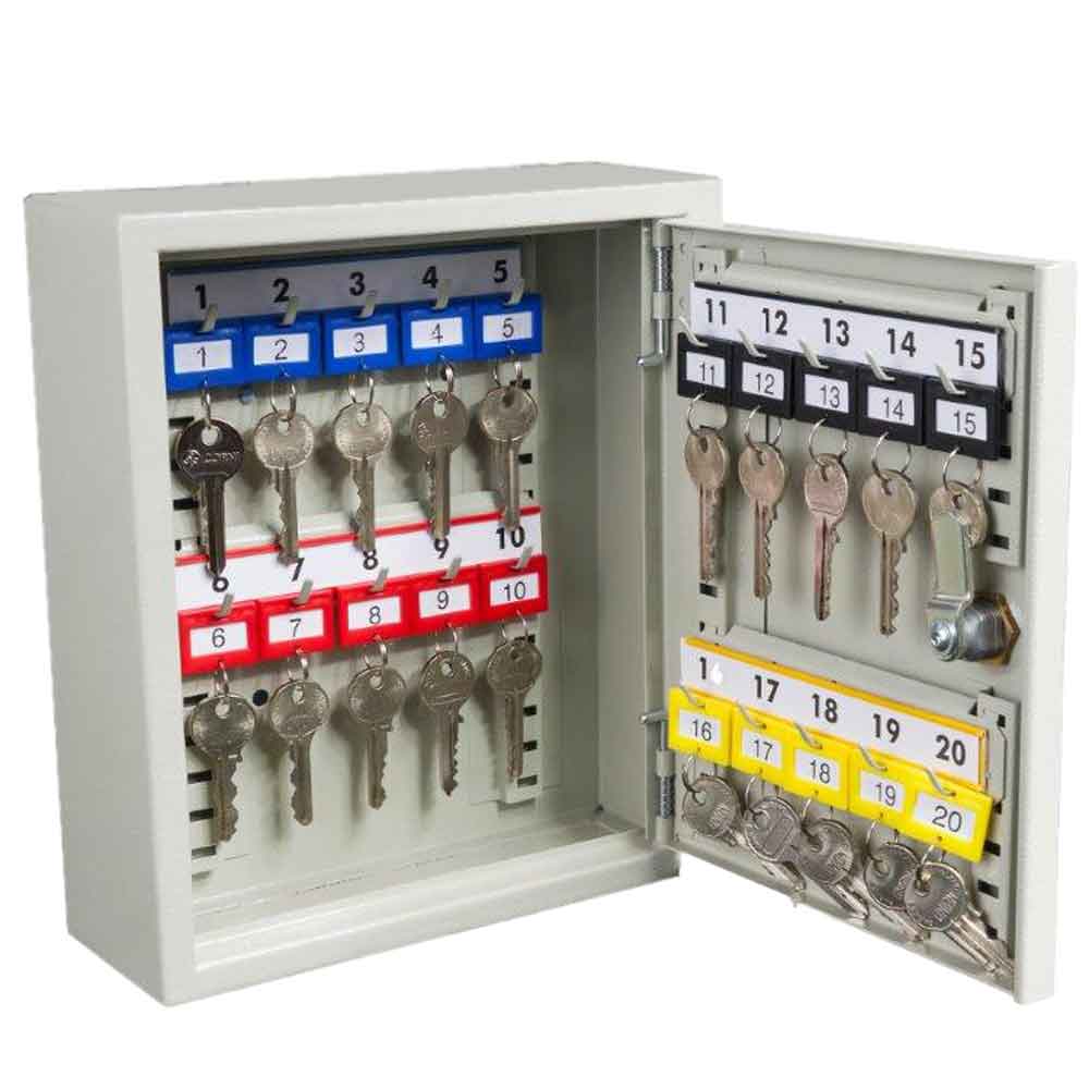 25-00-020-0-01-01-018-schluesselschrank-1-mm-stahlblech-offen-c24bef Schlüsselschrank - 1 mm Stahlblech - 1-türig - 20 bis 300 Schlüsselhaken