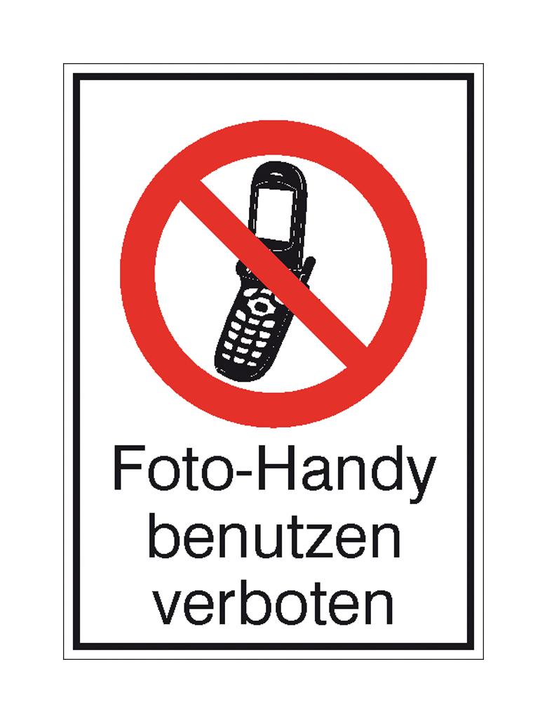 Verbots-Kombischild - Foto-Handy benutzen verboten