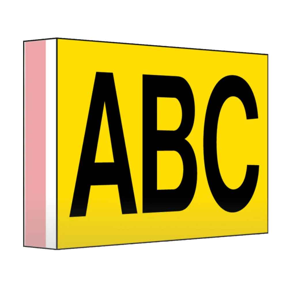 Regal- und Gangschild abgewinkelt - mit Klebestreifen - in vielen Größen - einseitiger oder beidseitiger Druck