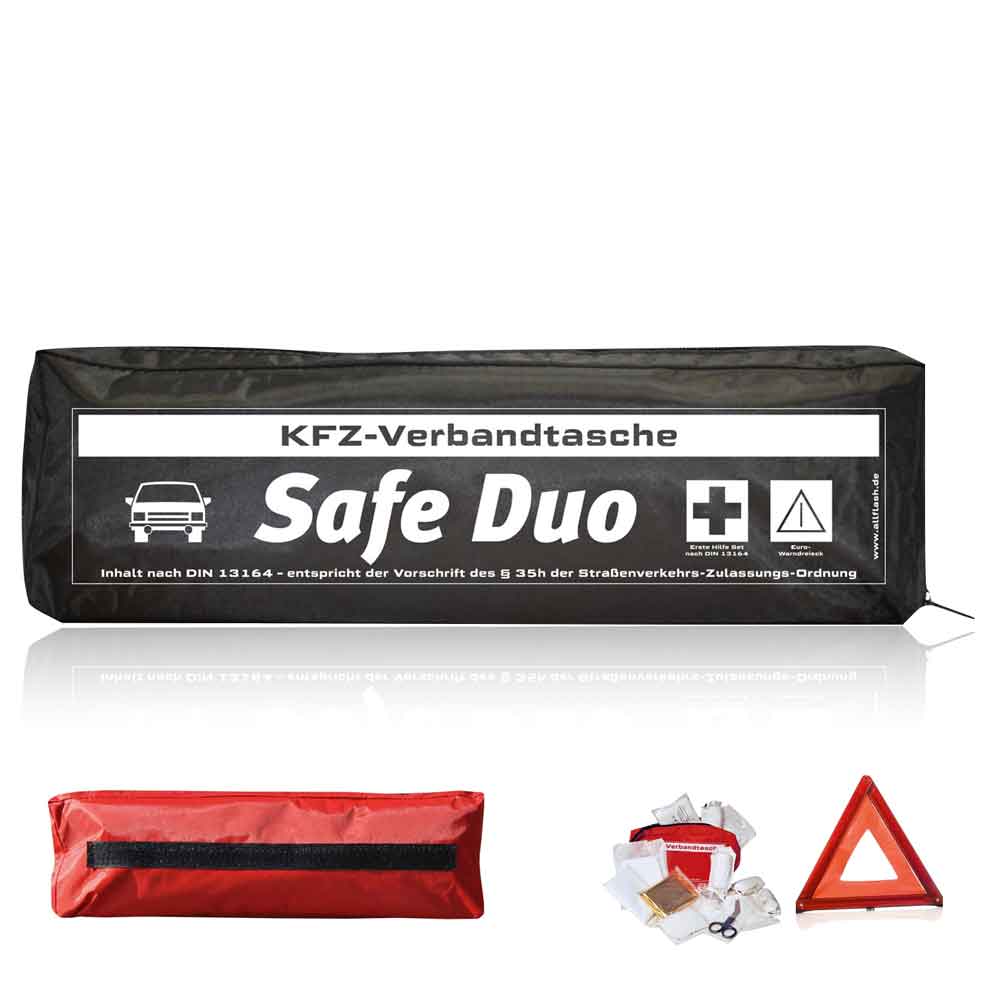 KFZ-Verbandtasche - SAFE DUO MIT STANDARDMOTIV - 3 Farben