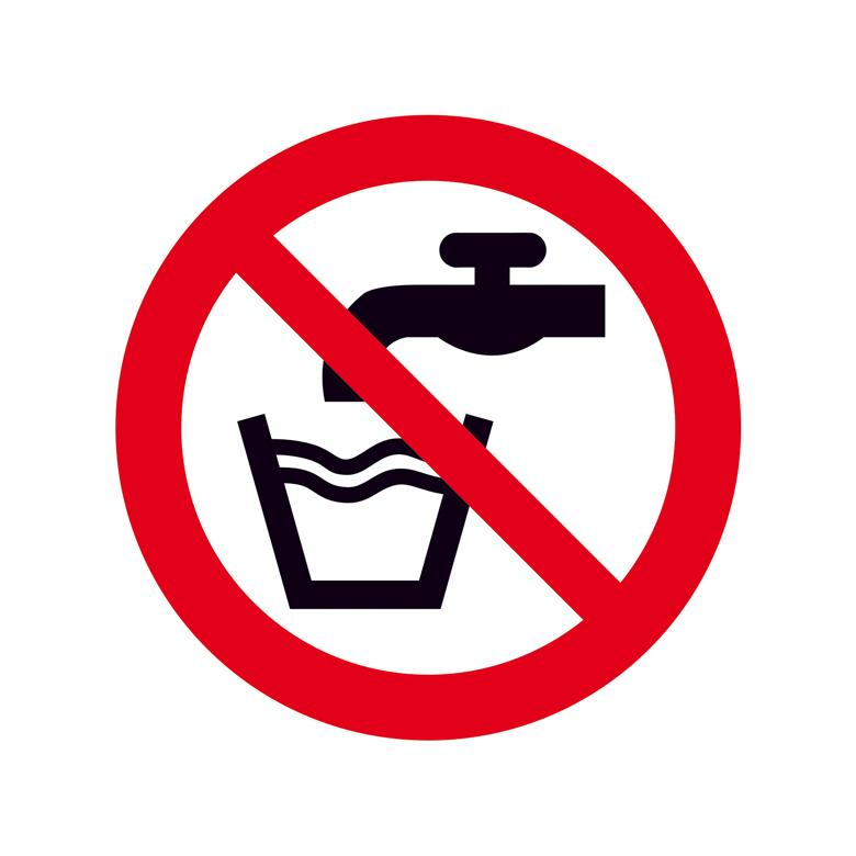 Verbotsschild - Kein Trinkwasser