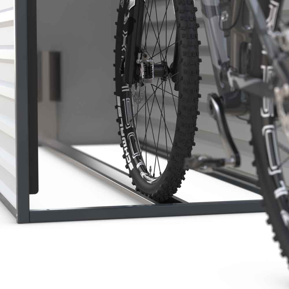 Fahrradgarage BikeBox 3 - Stahlblechkonstruktion - Rahmen in Anthrazitgrau Fahrradgarage BikeBox 3 - Stahlblechkonstruktion - Rahmen in Anthrazitgrau