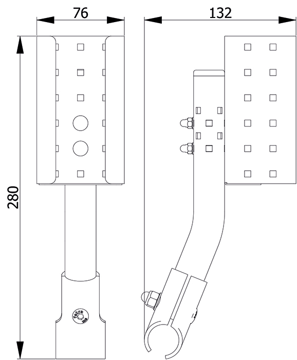 Flaschenhalterung - B 76 x H 280 x T 132 mm - Zubehör für Euro-Flaschen