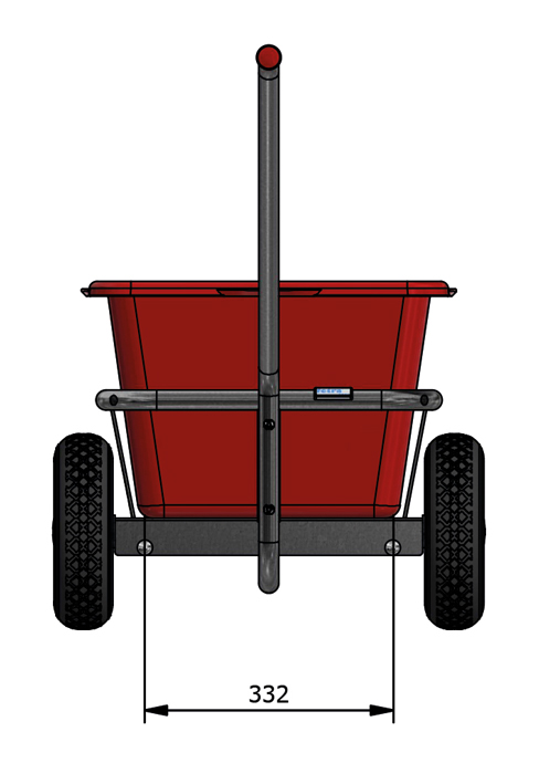 Outdoor-Handwagen mit Kunststoffmulde - feuerverzinkt - Vollgummi-Bereifung - Tragkraft 200 kg