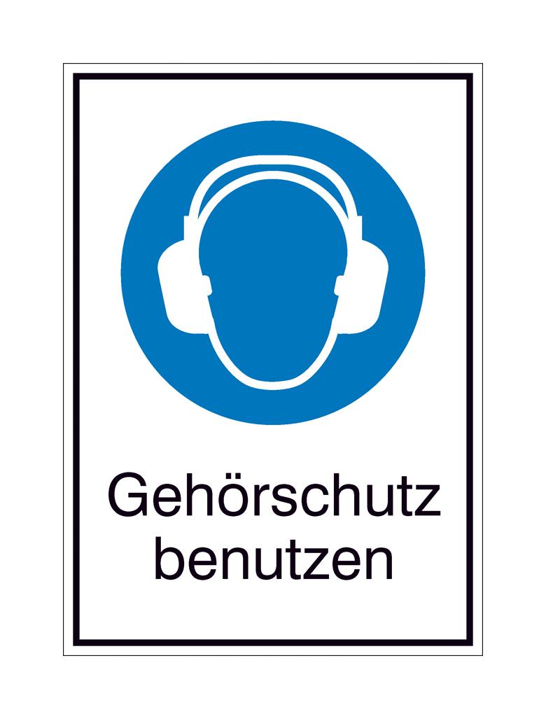 Gebots-Kombischild - Gehörschutz benutzen