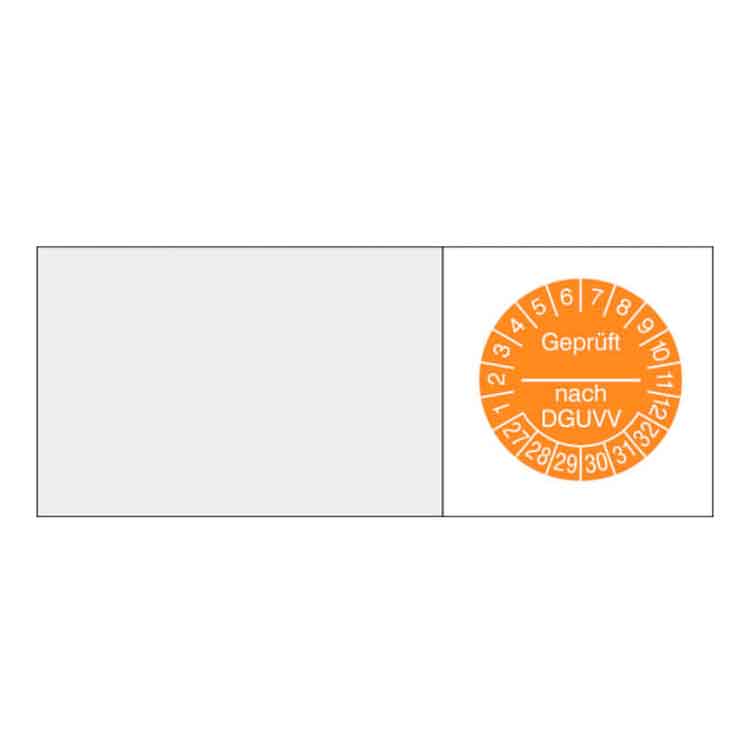 Kabelprüfplakette - Geprüft nach DGUV V - in Jahresfarbe