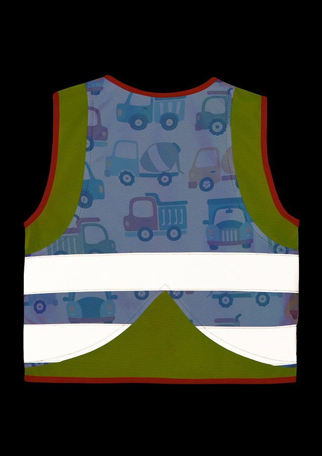 Korntex® Kinder Warnweste Action „Working Heroes“ - CO2 Neutral - Blau/Traktor - XS