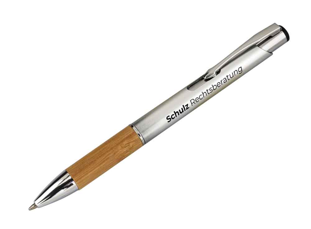 Druckkugelschreiber "ELEGANT" - mit Bambusmanschette