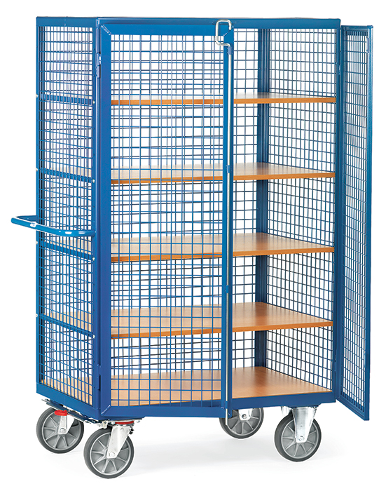 4392-fba758 Kastenwagen mit Gitterwänden - 5 Ladeflächen - Stangenverschluss - Tragkraft 750 kg