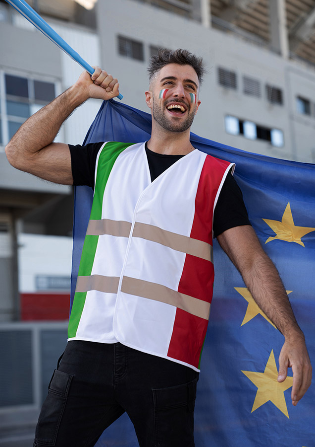 Korntex® Nationen-Warnweste „France“ - CO2 Neutral - S/M Korntex® Nationen-Warnweste „France“ - CO2 Neutral - S/M