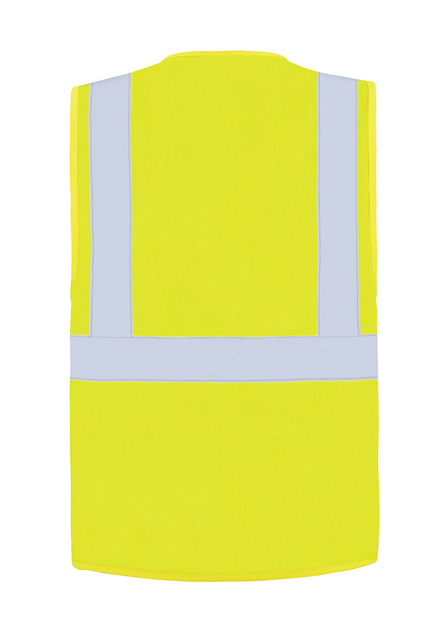 Korntex® Warnweste „Berlin“ - Multifunktional mit Taschen - Waldgrün/Signal-Gelb - XXL
