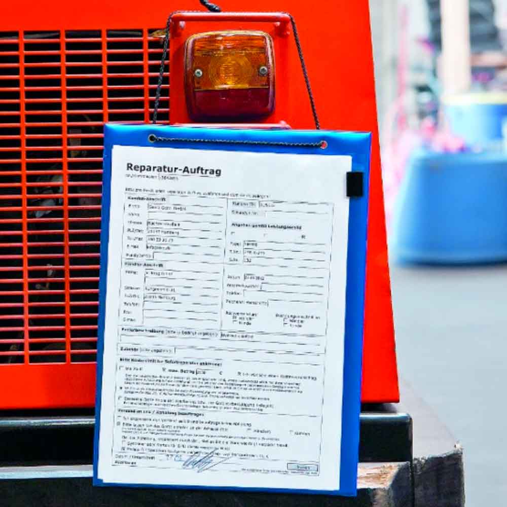 Werkstatttaschen zum Aufhängen - DIN A4 hoch oder quer - Blau