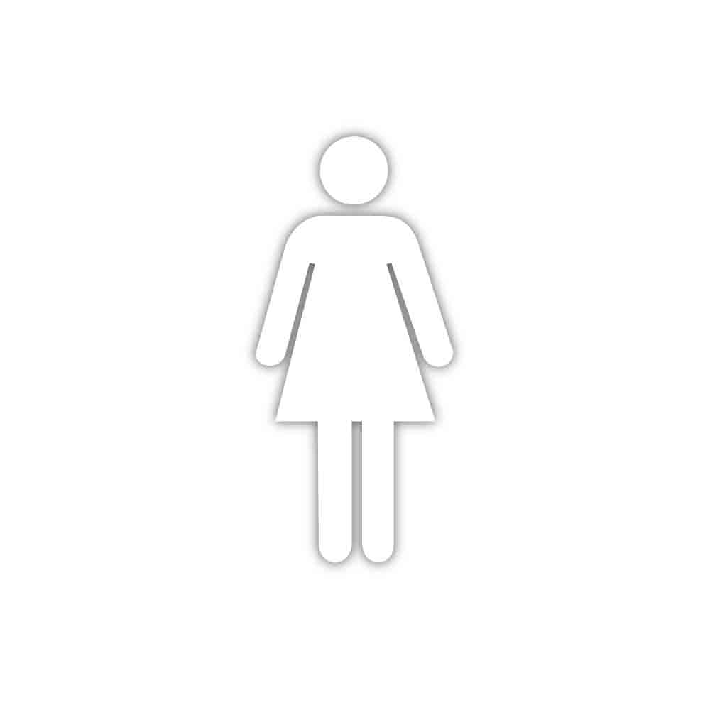 Piktogramm Toilette - Symbol Frau - selbstklebend - Folie - Schwarz oder Weiss - 2 verschiedene Höhen
