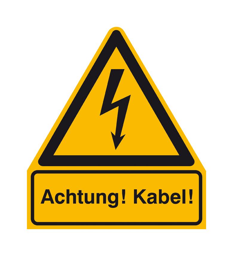 Warn-Kombischild - Achtung! Kabel!