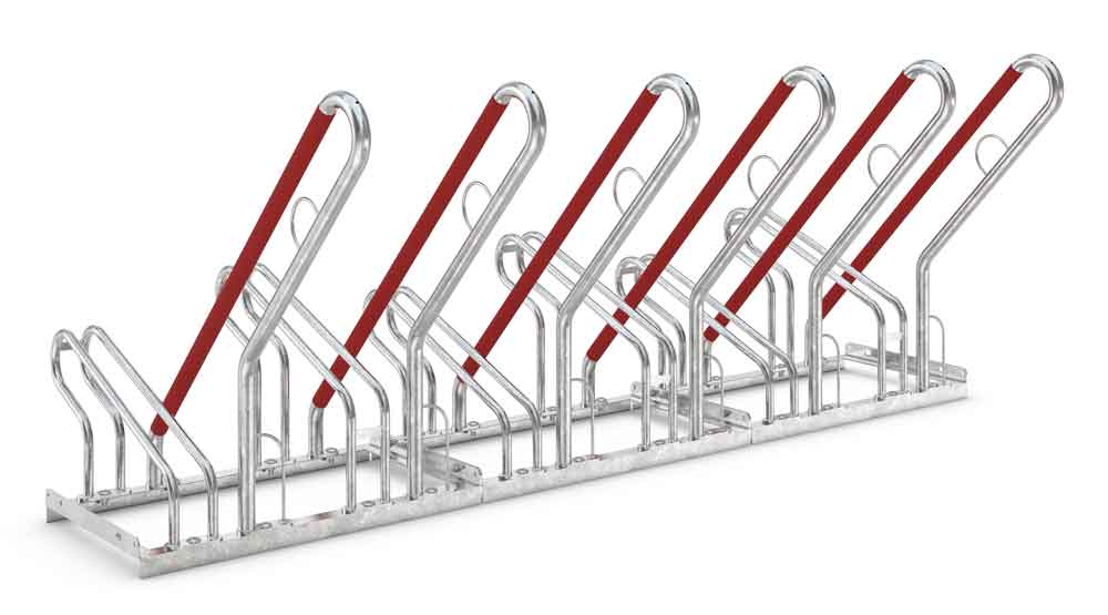 Fahrrad-Anlehnparker 2500 XBF - selbststehende Stahlkonstruktion - Radabstand 500 mm - 2-6 Einstellplätze einseitig Fahrrad-Anlehnparker 2500 XBF - selbststehende Stahlkonstruktion - Radabstand 500 mm - 2-6 Einstellplätze einseitig