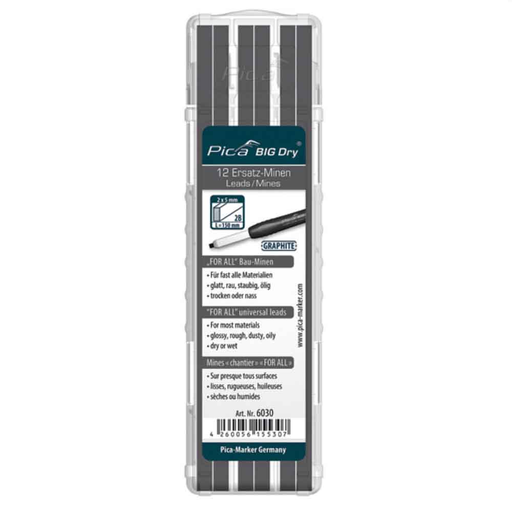 Pica Big Dry Ersatzminen-Set For All, Zimmermann, Steinhauer - Zubehör für Big Dry Marker Pica Big Dry Ersatzminen-Set For All, Zimmermann, Steinhauer - Zubehör für Big Dry Marker