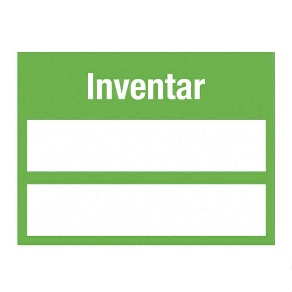 Inventar-Etikett - Dokumentenfolie auf Bogen - mit 2 Beschriftungsfeldern - selbstklebend