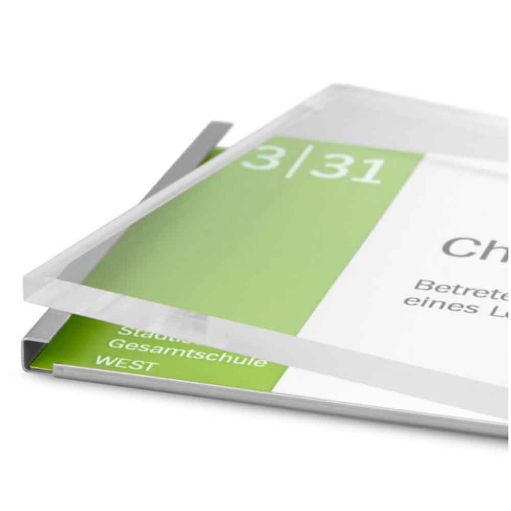 LITE Secure Türschild - mit Einlagensicherung - aus Acrylglas und Edelstahl LITE Secure Türschild - mit Einlagensicherung - aus Acrylglas und Edelstahl